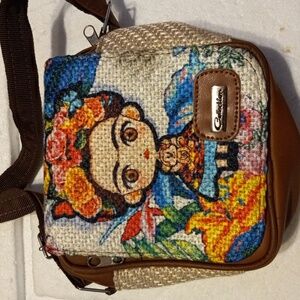 Womens / girls "collection" crossbody purse has smudge are on front colorful